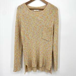 LUSH NWT Multicolor Pastel Slinky Knit Pullover Sweater Size Large